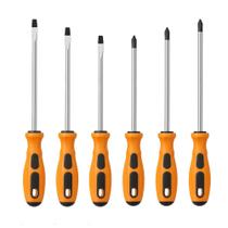 Kit Com 6 Chaves Fenda E Phillips Pontas Imantadas Ferramenta Cabo Emborrachado Kit Com 6 Chaves Fenda E Phillips Pontas Imantadas Ferramenta Cabo Emborrachado