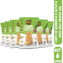 Kit Com 6 Chips Batata Doce e Mandioca Solo Snacks 42G