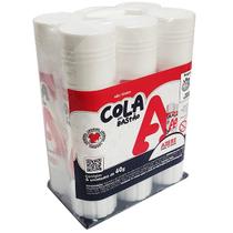 Kit com 6 Cola Bastao Escolar Branca Adere 40G