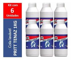 Kit com 6 - Cola Branca Tenaz 1kg Pritt