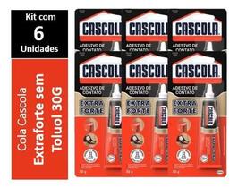 Kit com 6 - Cola Cascola Extra Forte Sem Toluol - 30gr