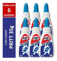 Kit com 6 - Cola Líquida Branca Tenaz Lavável 35g Kit com 6 - Cola Líquida Branca Tenaz Lavável 35g