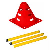 Kit com 6 Cones Vermelho + 9 Bastão de Treinamento Poker