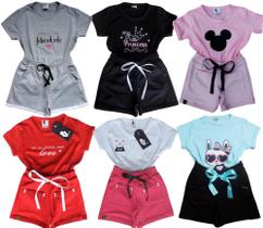 Kit Com 6 conjunto feminino Infantil juvenil