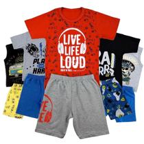 Kit com 6 Conjunto Infantil Menino Roupa Criança Masculino Juvenil Verão 1, 2, 3, 4, 6, 8 Anos Kit com 6 Conjunto Infantil Menino Roupa Criança Masculino Juvenil Verão 1, 2, 3, 4, 6, 8 Anos