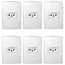 Kit Com 6 Conjuntos Tomada Simples 10a 4x2 Pial Plus Kit Com 6 Conjuntos Tomada Simples 10a 4x2 Pial Plus