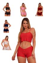 Kit com 6 conjuntos Virginia Cropped curto sexy