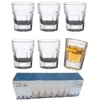 Kit com 6 Copos de Vidro para Shot Aperitivo Jogo 50ml Lyor