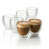 Kit com 6 Copos de Vidro Transparente Borosilicato Dupla Camada 320ml Café, Shot, chá Luxo