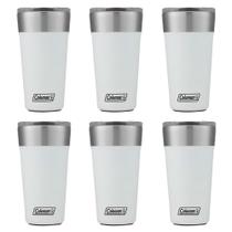 Kit com 6 Copos Térmicos com Tampa 600ml Branco Coleman Kit com 6 Copos Térmicos com Tampa 600ml Branco Coleman