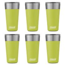 Kit com 6 Copos Térmicos com Tampa 600ml Light Green Coleman Kit com 6 Copos Térmicos com Tampa 600ml Light Green Coleman