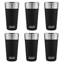 Kit com 6 Copos Térmicos com Tampa 600ml Preto Coleman Kit com 6 Copos Térmicos com Tampa 600ml Preto Coleman
