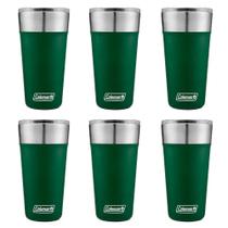 Kit com 6 Copos Térmicos com Tampa 600ml Verde Coleman