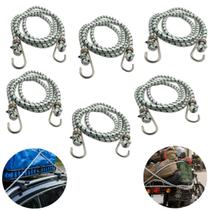 Kit com 6 Corda Elástica de 10mm Extensor Grande de 180 a 280cm Extra Forte para Bagageiro Carga Moto Bike Bicicleta Caçamba Camping