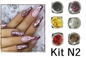 Kit com 6 Cores de Formas Coloridas Decoração Unhas Nail Art