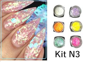 Kit com 6 Cores de Formas Coloridas Decoração Unhas Nail Art - KOPECK