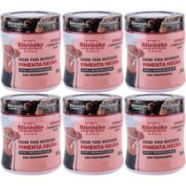 Kit com 6 Creme Pimenta Negra Elimina Estrias e Celulites