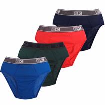 Kit com 6 Cueca Tradicional Slip Adulto EK Original EL KORAB 100 Algodão Kit com 6 Cueca Tradicional Slip Adulto EK Original EL KORAB 100 Algodão