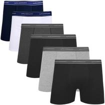 Kit Com 6 Cuecas Boxer Adulto Algodão Lupo Kit Com 6 Cuecas Boxer Adulto Algodão Lupo