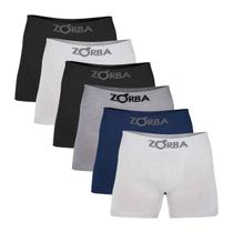 Kit Com 6 Cuecas Boxer Algodão Sem Costura Confortável Zorba