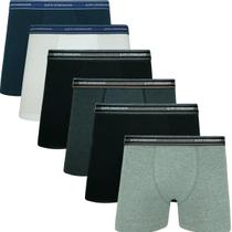 Kit Com 6 Cuecas Boxer Box Original Lupo De Algodão Cotton Com Elastano E Cós Estampado