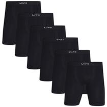 Kit com 6 Cuecas Boxer Long Leg Sem Costura Ajuste ao Corpo Lupo