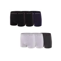 Kit com 6 Cuecas Boxer Sem Costura Trifil CE0277/0277 Microfibra - Preto/Branco/Cinza/Marinho