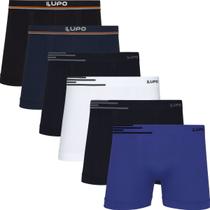 Kit Com 6 Cuecas Microfibra Masculino Boxer Box Original Lupo Básico Sem Costura Cores Básicas