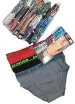 Kit com 6 cuecas slip algodão canelado cotton active man