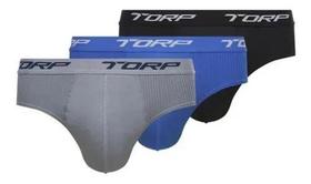 Kit com 6 Cuecas Slip Algodão Torp Cores Sortidas - Ref.7004