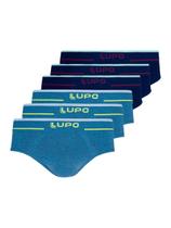 Kit com 6 Cuecas Slip Lupo 624-003 Colorido Kit com 6 Cuecas Slip Lupo 624-003 Colorido