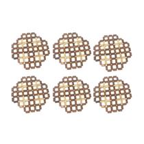 Kit Com 6 Descansos Apoio De Panela Para Mesa Bambú Kit Com 6 Descansos Apoio De Panela Para Mesa Bambú