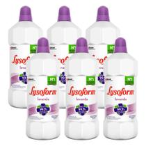Kit com 6 Desinfetantes Lysoform Uso Geral Lavanda 1l cada