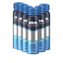 Kit com 6 Desodorantes Spray Gillette Cool Wave 150ml