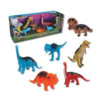 Kit com 6 Dinossauros coloridos Coleção Evolução Menino Criança - Adijomar Brinquedos
