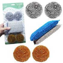 Kit com 6 Esponja sendo 4 Palha de Aço e mais 2 de Espuma Bucha para Limpeza Pesada Multiuso Abrasivo Ariar Panelas Kit com 6 Esponja sendo 4 Palha de Aço e mais 2 de Espuma Bucha para Limpeza Pesada Multiuso Abrasivo Ariar Panelas