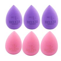 Kit com 6 esponjas faciais gota e shape Beleza Express