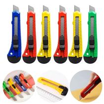 Kit com 6 Estiletes Largos 16mm Lâmina de Metal e Corpo Plástico Colorido Gatte para Escola, Escritório e Artesanato Kit com 6 Estiletes Largos 16mm Lâmina de Metal e Corpo Plástico Colorido Gatte para Escola, Escritório e Artesanato