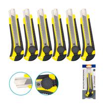 Kit com 6 Estiletes Profissionais 18mm Cabo de Borracha e Sistema de Trava Circular Kit com 6 Estiletes Profissionais 18mm Cabo de Borracha e Sistema de Trava Circular