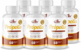 Kit Com 6 - Extrato de Própolis 60 Capsulas de 500mg Celliv Kit Com 6 - Extrato de Própolis 60 Capsulas de 500mg Celliv