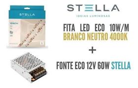 Kit Com 6 Fita 10w/m 4000k Sth7814 + 6 Fonte 12v 60w Stella