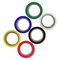 Kit com 6 Fitas Isolantes Coloridas de 5 Metros x 19mm - 8387 - BRASFORT Kit com 6 Fitas Isolantes Coloridas de 5 Metros x 19mm - 8387 - BRASFORT
