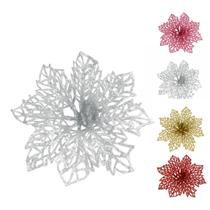 Kit Com 6 Flores Enfeite Árvore De Natal Decoração Natalina Luxo