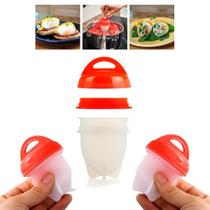 Kit Com 6 Forma Magica Para Cozinhar Ovos Fit Água Silicone