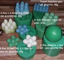 kit com 6 formas moldes massageadores para fabricação de sabonetes
