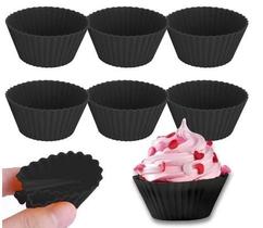 Kit com 6 Forminhas de Silicone para Cupcake Cor Preto Kit com 6 Forminhas de Silicone para Cupcake Cor Preto