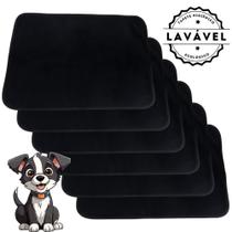 Kit com 6 Fraldas de Câes p/Chão 70x50 Preto 200 Lavagens - Alta Absorção - Ecológico