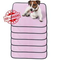 Kit com 6 Fraldas de Câes p/Chão 70x50 Rosa 200 Lavagens - Alta Absorção Vila Flor Kit com 6 Fraldas de Câes p/Chão 70x50 Rosa 200 Lavagens - Alta Absorção Vila Flor