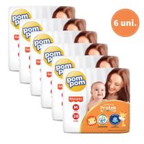 Kit com 6 fraldas pompom confort fit m