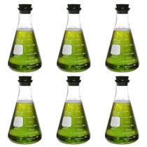 Kit com 6 Frascos Erlenmeyer Corning Pyrex 500 ml, Boca Estreita Kit com 6 Frascos Erlenmeyer Corning Pyrex 500 ml, Boca Estreita